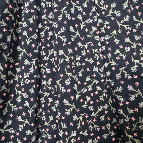 Anthro Velvet by Graham & Spencer Black Floral Collarless Peasant Blouse Top S - Picture 10 of 14